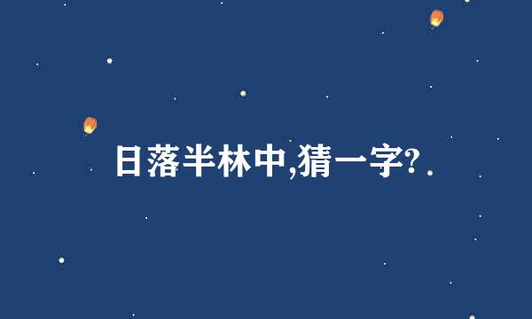 日落半林中,猜一字?