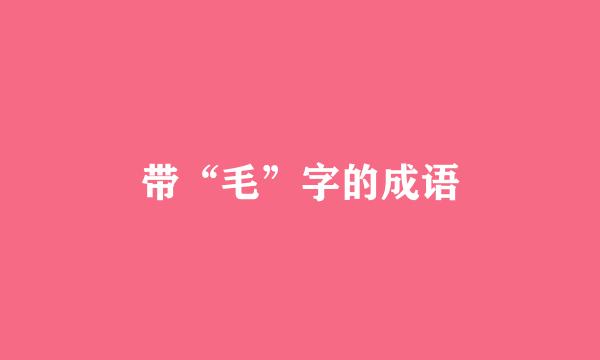 带“毛”字的成语