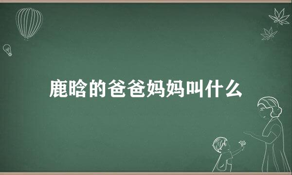 鹿晗的爸爸妈妈叫什么