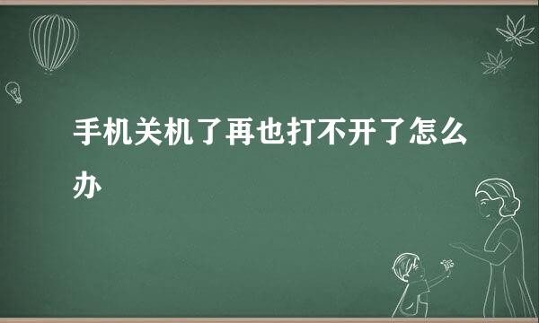 手机关机了再也打不开了怎么办