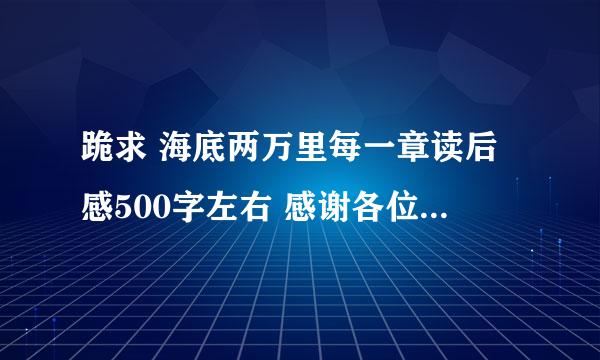 跪求 海底两万里每一章读后感500字左右 感谢各位大家帮帮忙啊