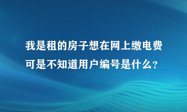 我是租的房子想在网上缴电费可是不知道用户编号是什么？