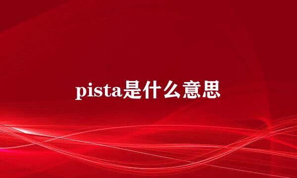 pista是什么意思