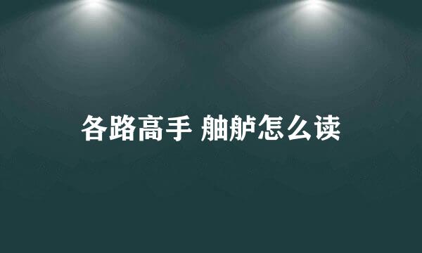 各路高手 舳舻怎么读