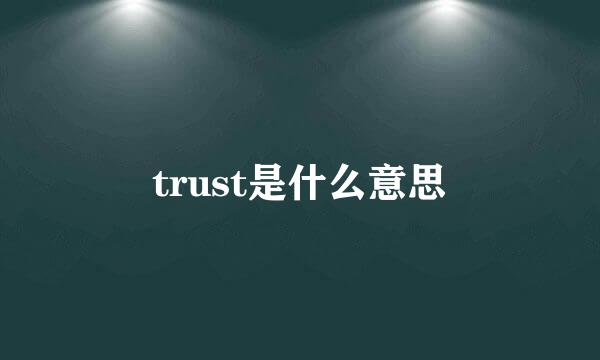 trust是什么意思