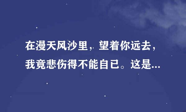 在漫天风沙里，望着你远去，我竟悲伤得不能自已。这是哪首歌呀？