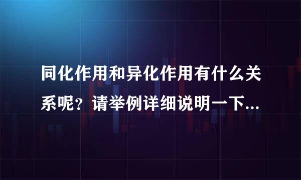 同化作用和异化作用有什么关系呢？请举例详细说明一下。谢谢各位了。