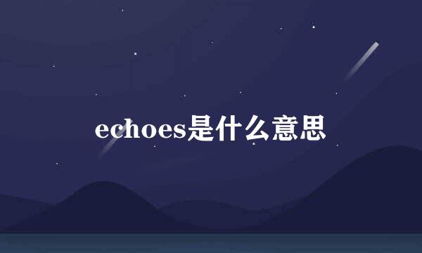 echoes是什么意思