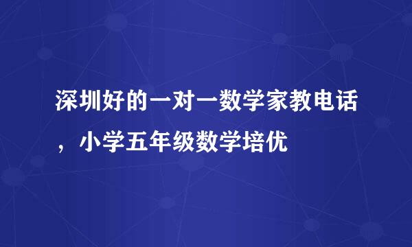 深圳好的一对一数学家教电话，小学五年级数学培优