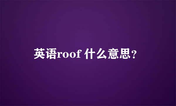 英语roof 什么意思？