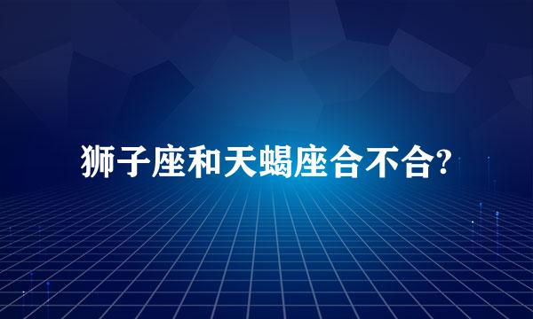 狮子座和天蝎座合不合?