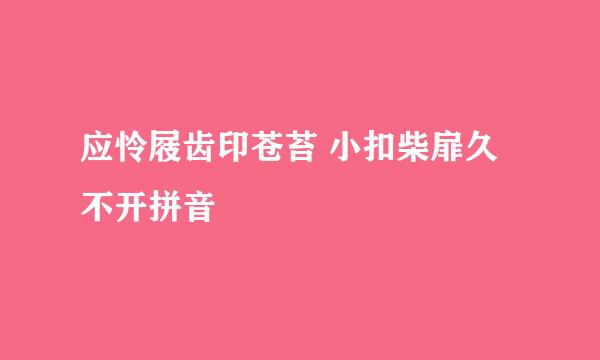 应怜屐齿印苍苔 小扣柴扉久不开拼音