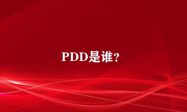 PDD是谁？