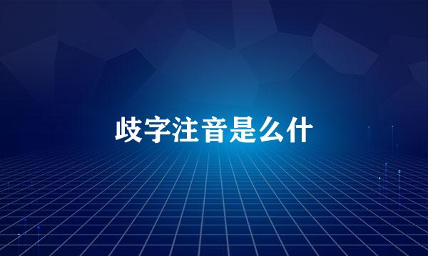 歧字注音是么什