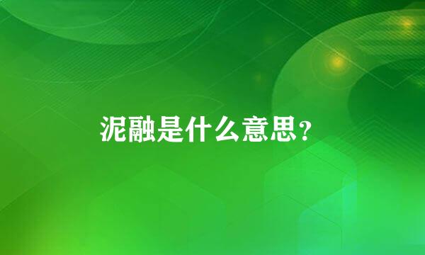 泥融是什么意思？