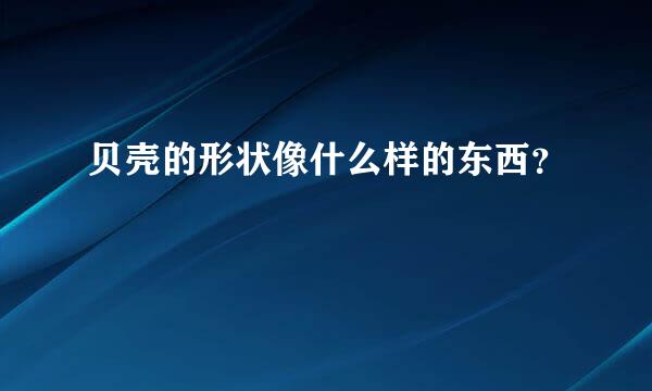 贝壳的形状像什么样的东西？