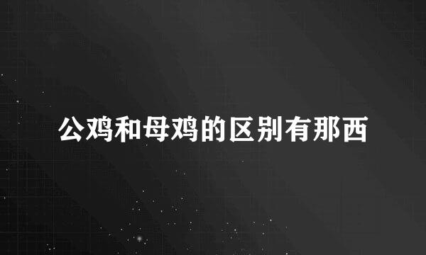 公鸡和母鸡的区别有那西