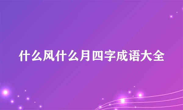 什么风什么月四字成语大全