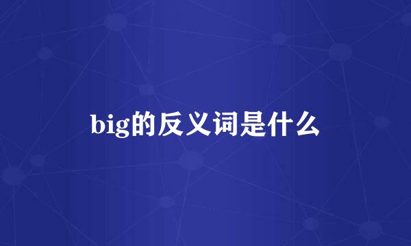 big的反义词是什么