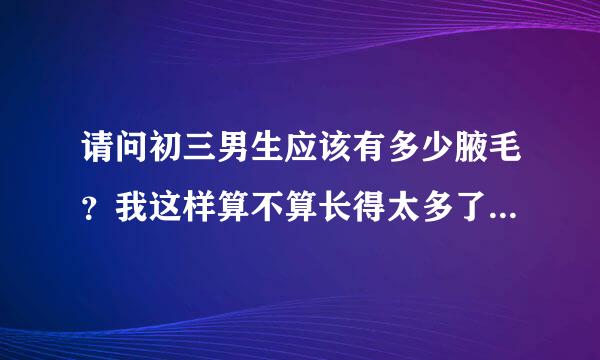 请问初三男生应该有多少腋毛？我这样算不算长得太多了啊，我好几个朋友都说我的毛多哎。还有，我腋下出汗