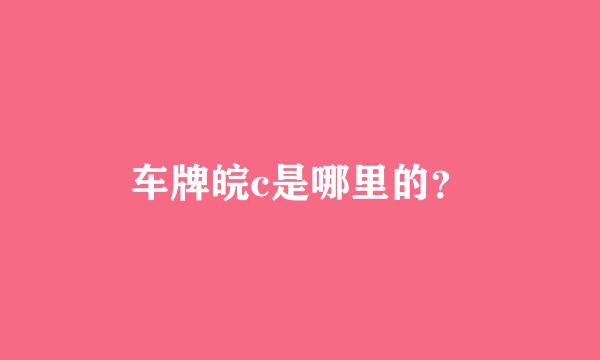 车牌皖c是哪里的？