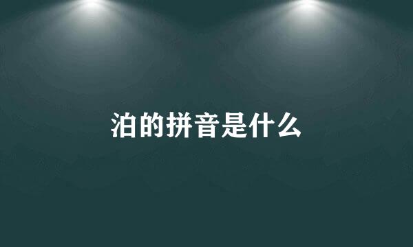 泊的拼音是什么