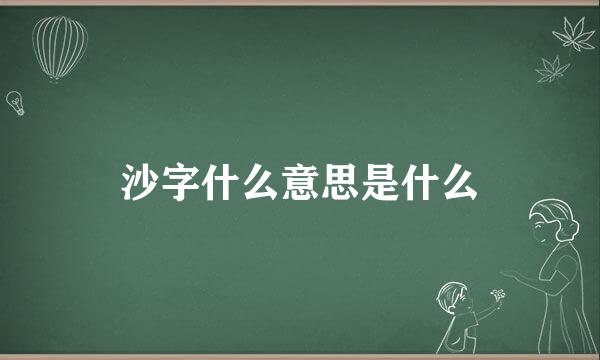 沙字什么意思是什么