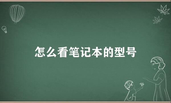 怎么看笔记本的型号