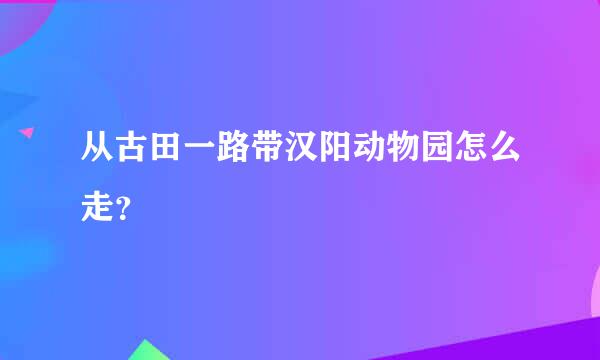 从古田一路带汉阳动物园怎么走？