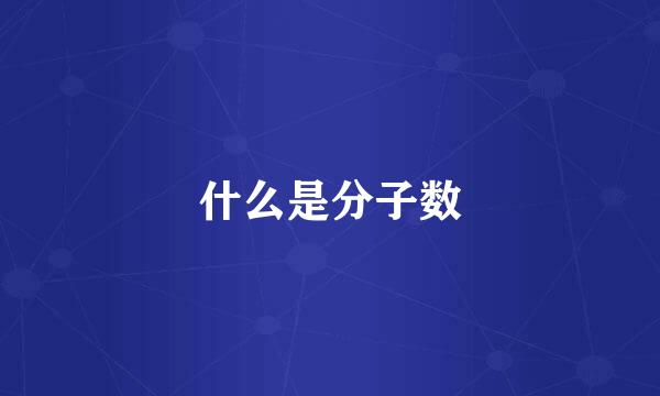 什么是分子数