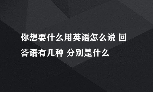 你想要什么用英语怎么说 回答语有几种 分别是什么