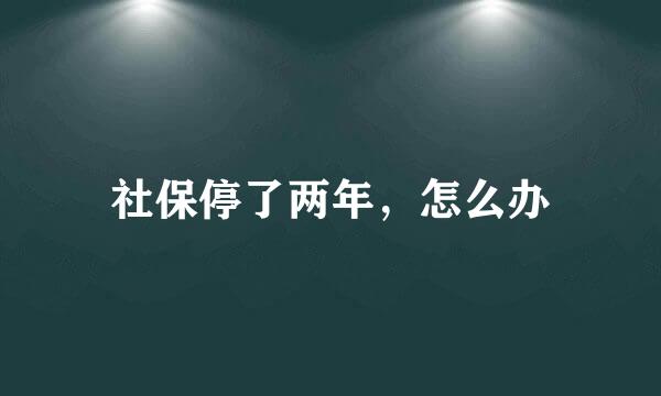 社保停了两年，怎么办