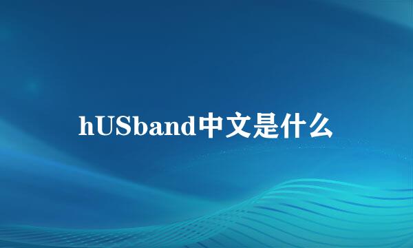 hUSband中文是什么