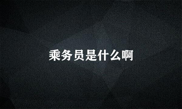 乘务员是什么啊