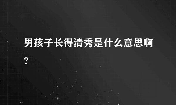 男孩子长得清秀是什么意思啊？