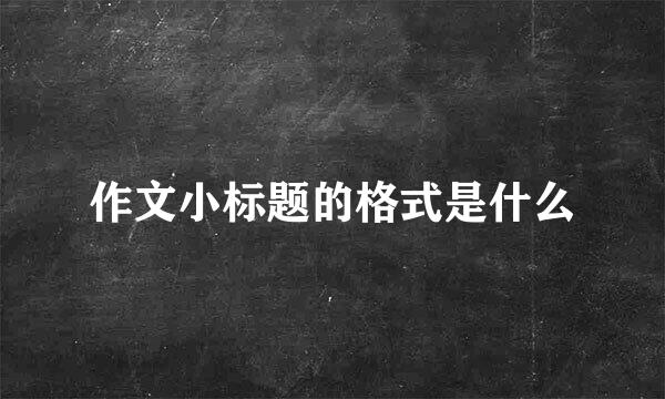 作文小标题的格式是什么