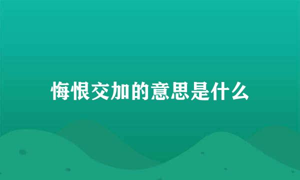 悔恨交加的意思是什么