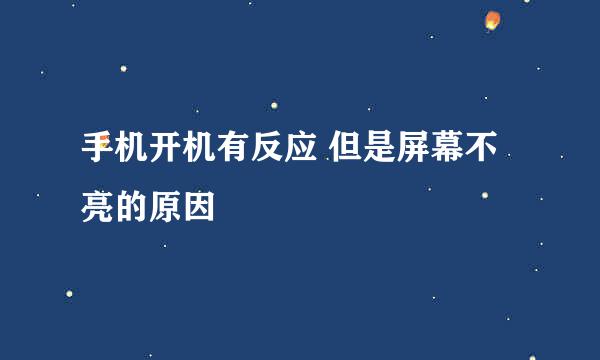 手机开机有反应 但是屏幕不亮的原因