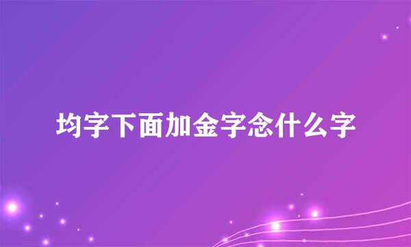 均字下面加金字念什么字