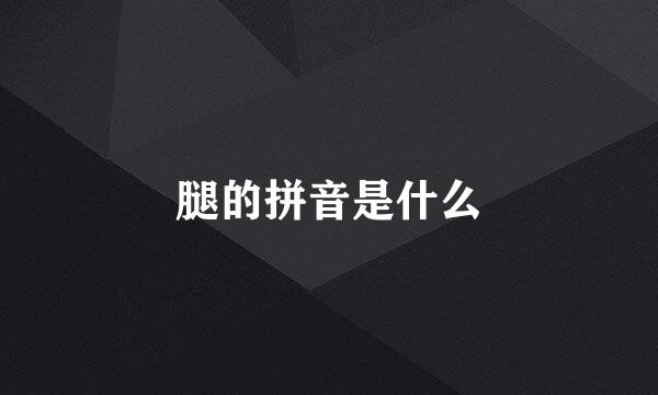 腿的拼音是什么