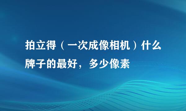 拍立得（一次成像相机）什么牌子的最好，多少像素