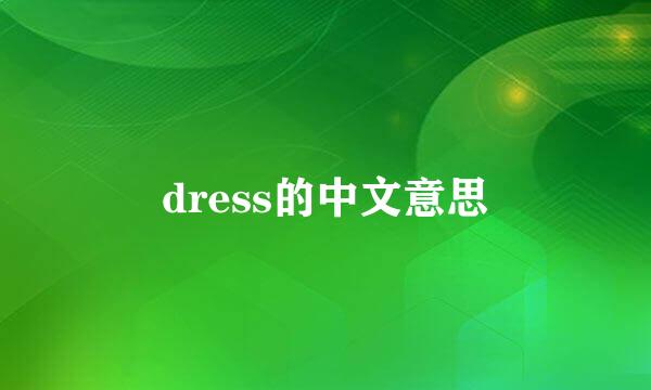 dress的中文意思