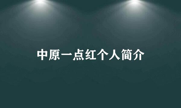 中原一点红个人简介