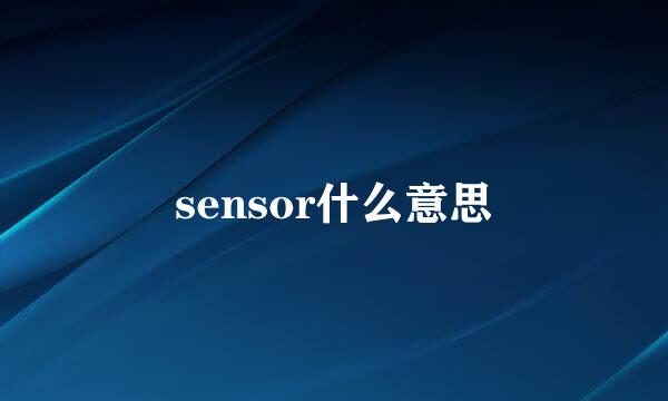 sensor什么意思