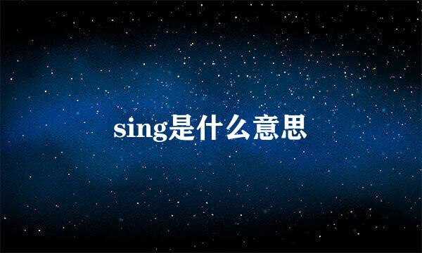 sing是什么意思