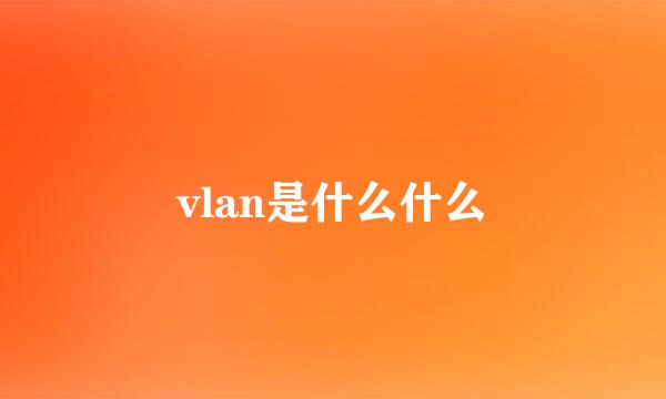 vlan是什么什么