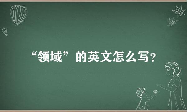 “领域”的英文怎么写？