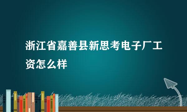 浙江省嘉善县新思考电子厂工资怎么样