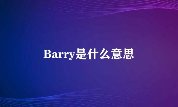 Barry是什么意思