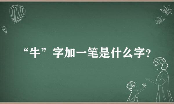 “牛”字加一笔是什么字？